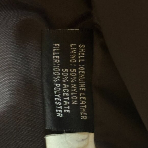 dark brown genuine leather bomber jacket - Picture 6 of 6